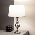 BRILAGI - Pöytävalaisin CERIA 1xE27/60W/230V, Ø 30 cm, kiiltävä kromi/valkoinen