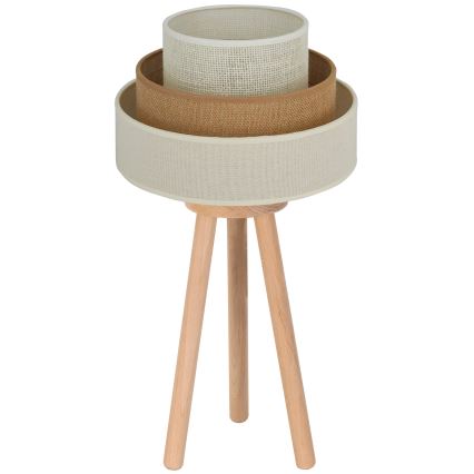 Brilagi - Pöytävalaisin DENVER LUNETA 1xE27/15W/230V beige/ruskea/kerma