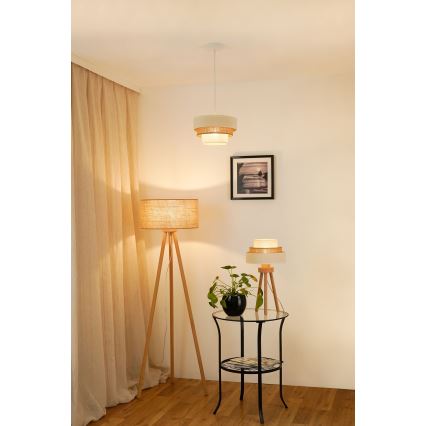 Brilagi - Pöytävalaisin DENVER LUNETA 1xE27/15W/230V beige/ruskea/kerma