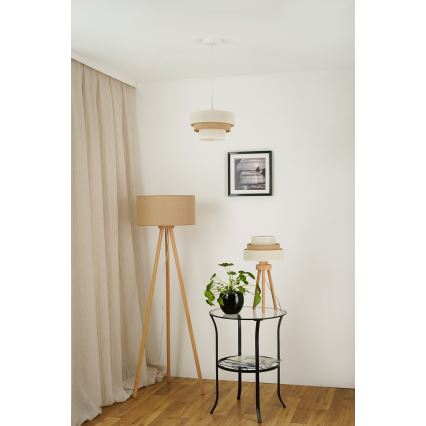 Brilagi - Pöytävalaisin DENVER LUNETA 1xE27/15W/230V beige/ruskea/kerma