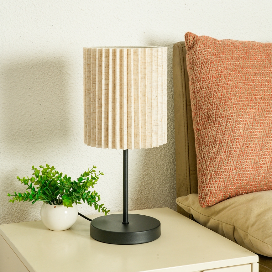 Brilagi - Pöytävalaisin NORDIC WAVE 1xE27/15W/230V pellava/musta