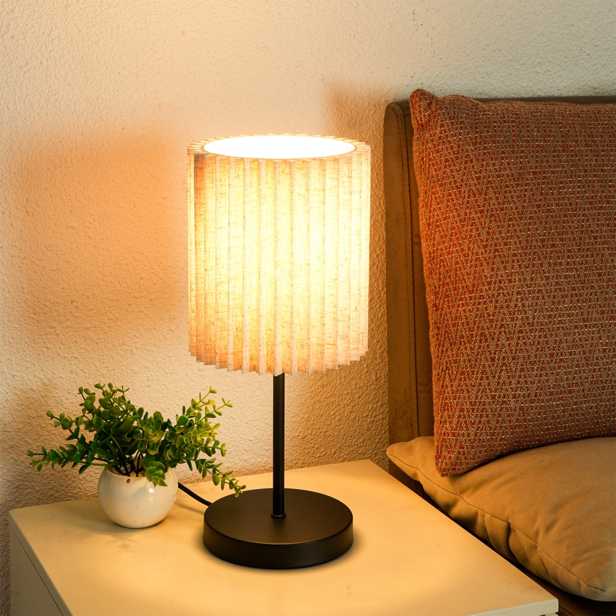 Brilagi - Pöytävalaisin NORDIC WAVE 1xE27/15W/230V pellava/musta