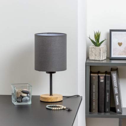 Brilagi - Pöytävalaisin NUBILA WOOD 1xE27/25W/230V tammi/antrasiitti