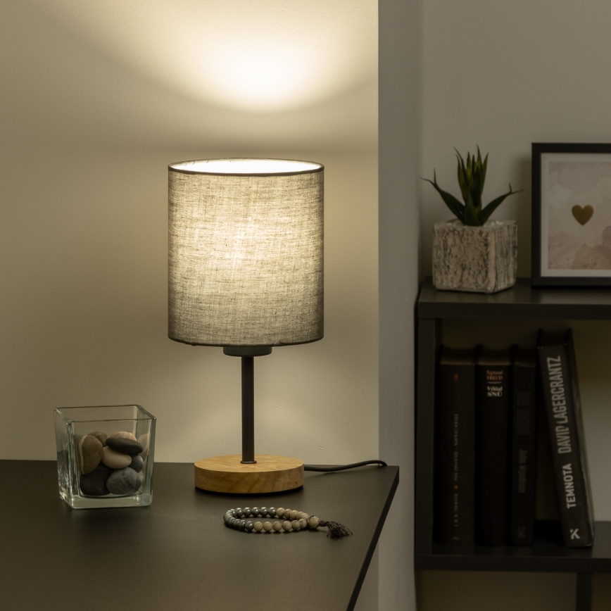 Brilagi - Pöytävalaisin NUBILA WOOD 1xE27/25W/230V tammi/antrasiitti