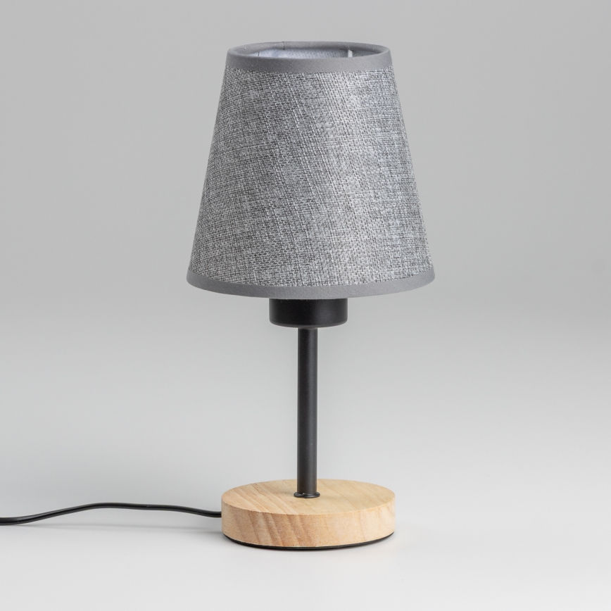 Brilagi - Pöytävalaisin NUBILA WOOD 1xE27/25W/230V tammi/harmaa