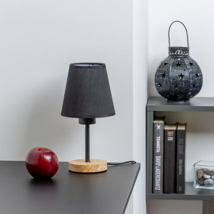 Brilagi - Pöytävalaisin NUBILA WOOD 1xE27/25W/230V tammi/musta