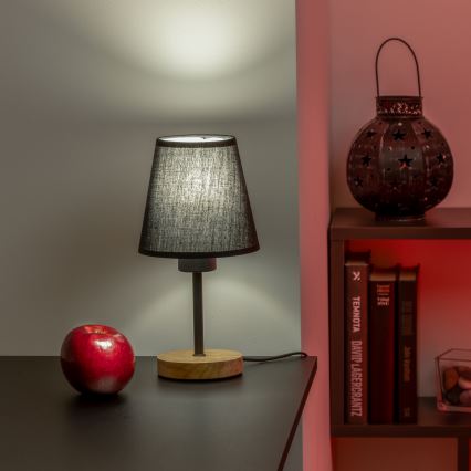 Brilagi - Pöytävalaisin NUBILA WOOD 1xE27/25W/230V tammi/musta