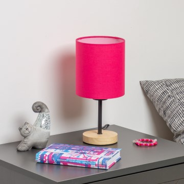 Brilagi - Pöytävalaisin NUBILA WOOD 1xE27/25W/230V tammi/vaaleanpunainen