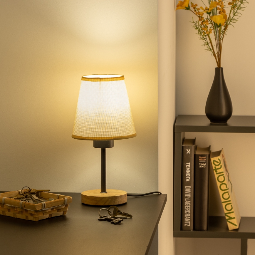 Brilagi - Pöytävalaisin NUBILA WOOD 1xE27/25W/230V tammi/vaaleanruskea