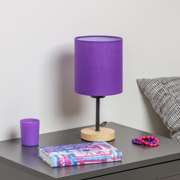 Brilagi - Pöytävalaisin NUBILA WOOD 1xE27/25W/230V tammi/violetti