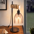 BRILAGI - Pöytävalaisin WOOD GLASS 1xE27/40W/230V ruskea/musta/savuinen beige