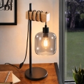 BRILAGI - Pöytävalaisin WOOD GLASS 1xE27/40W/230V ruskea/musta/savunharmaa