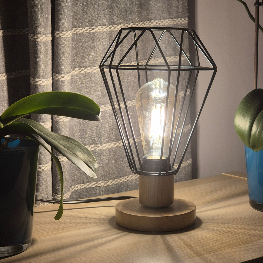 Brilagi - Pöytävalaisin WOODY BASKET 1xE27/60W/230V tammi