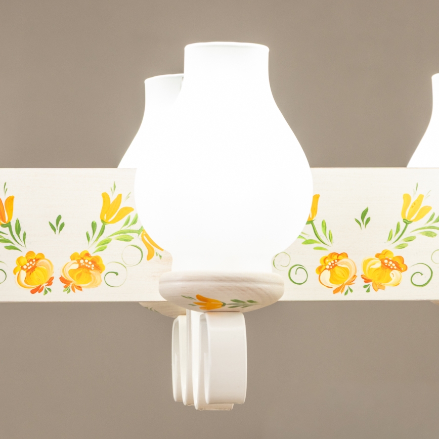 Brilagi - QUEEN riippuvalaisin ketjulla 6xE14/40W/230V pyökki/kerma