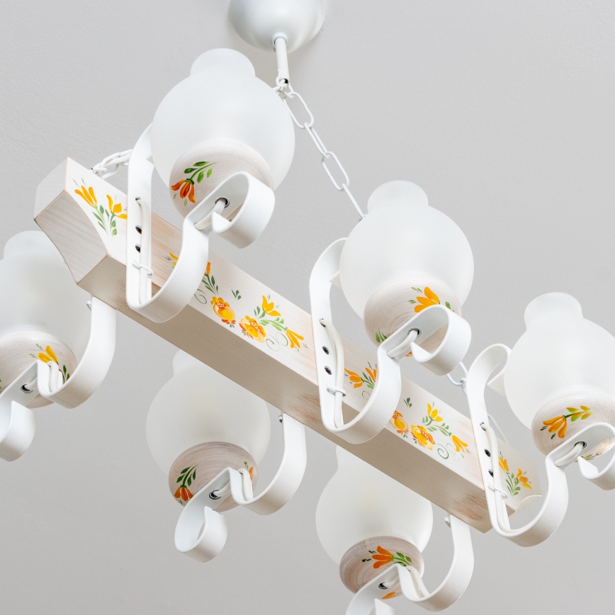 Brilagi - QUEEN riippuvalaisin ketjulla 6xE14/40W/230V pyökki/kerma