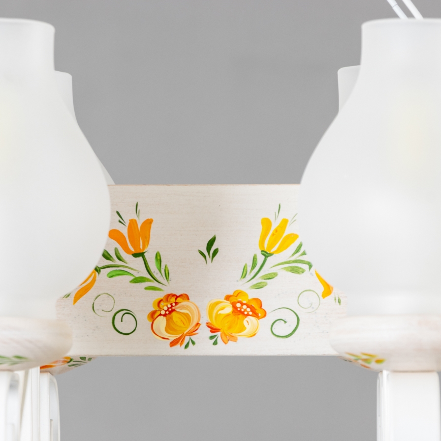 Brilagi - QUEEN riippuvalaisin ketjulla 6xE14/40W/230V pyökki/kerma