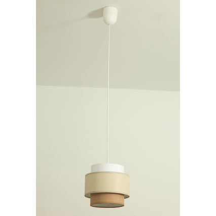 Brilagi - RESNA riippuvalaisin johdolla 1 x E27/60 W, 230 V, Ø 20 cm, kerma/beige