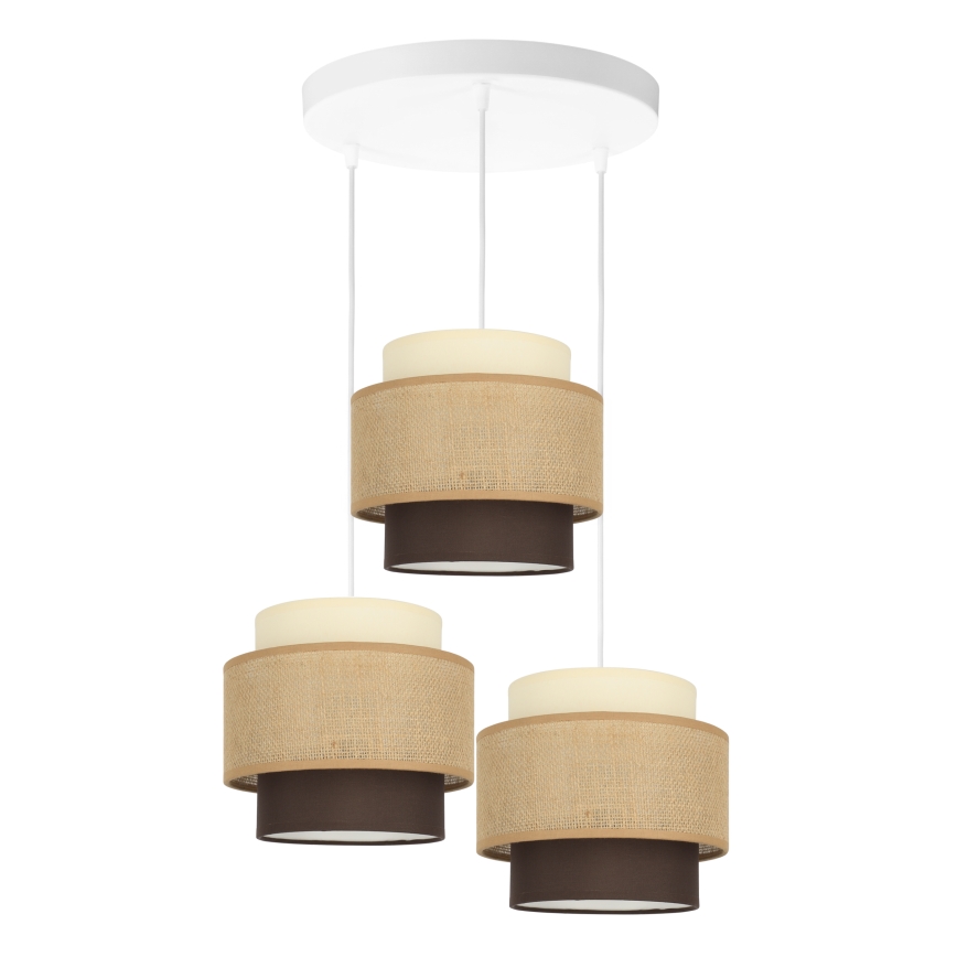 Brilagi - RESNA riippuvalaisin vaijerilla, 3×E27 (enintään 60 W) / 230 V, Ø 45 cm, beige/musta