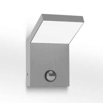 Brilagi - LED ulkoseinävalaisin liiketunnistimella RIANO LED/8W/230V hopea IP65