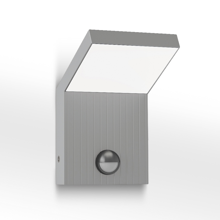 Brilagi - LED ulkoseinävalaisin liiketunnistimella RIANO LED/8W/230V hopea IP65