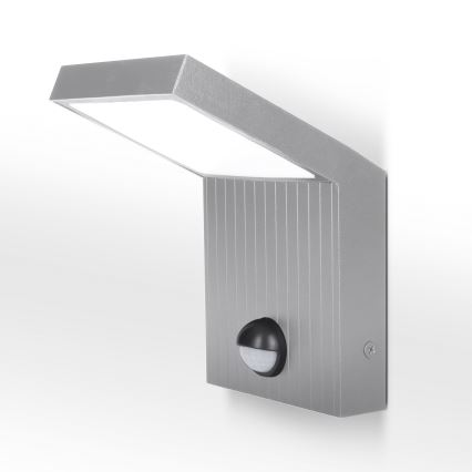 Brilagi - LED ulkoseinävalaisin liiketunnistimella RIANO LED/8W/230V hopea IP65