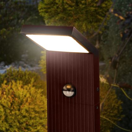 BRILAGI - RIANO LED-ulkovalaisin liiketunnistimella LED/8W/230V ruskea IP65 80 cm
