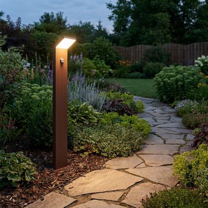 BRILAGI - RIANO LED-ulkovalaisin liiketunnistimella LED/8W/230V ruskea IP65 80 cm