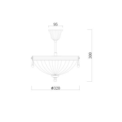 Brilagi - Riippukattokruunu CLASSIC 3xE14/60W/230V messinki