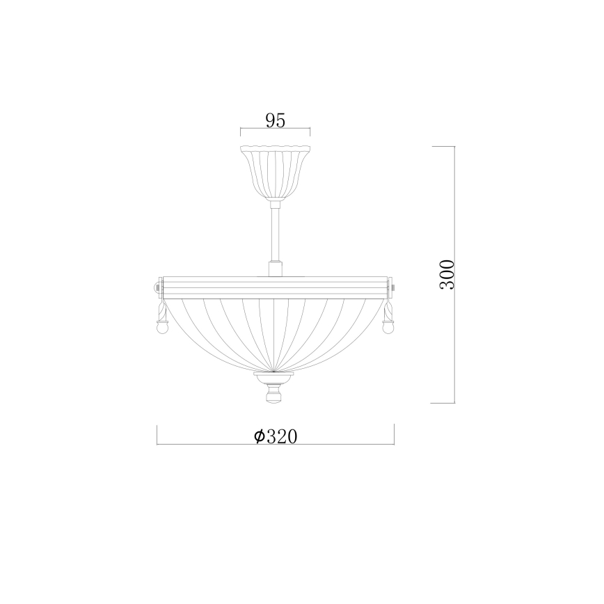 Brilagi - Riippukattokruunu CLASSIC 3xE14/60W/230V messinki