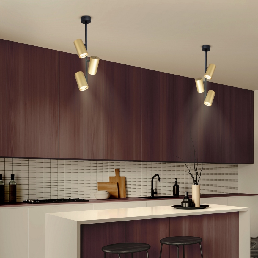 Brilagi - Riippukattokruunu SELE VERTICAL 3xGU10/30W/230V musta/kulta