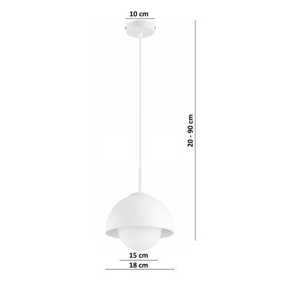 BRILAGI - Riippuvalaisin johdolla COSMO 1xE27/60W/230V halkaisija 18 cm valkoinen