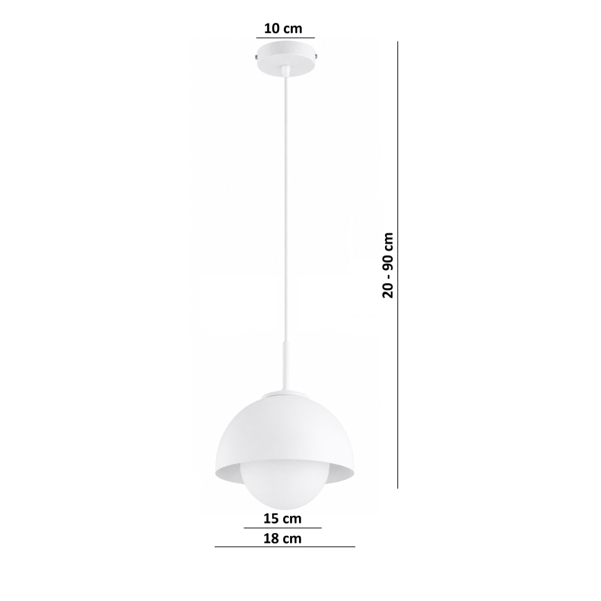 BRILAGI - Riippuvalaisin johdolla COSMO 1xE27/60W/230V halkaisija 18 cm valkoinen