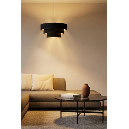 Brilagi - Riippuvalaisin johdolla LUNETA 1xE27/60W/230V halkaisija 40 cm musta/kultainen