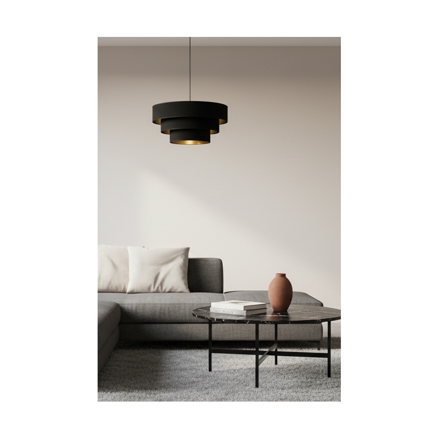 Brilagi - Riippuvalaisin johdolla LUNETA 1xE27/60W/230V halkaisija 40 cm musta/kultainen