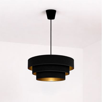 Brilagi - Riippuvalaisin johdolla LUNETA 1xE27/60W/230V halkaisija 40 cm musta/kultainen
