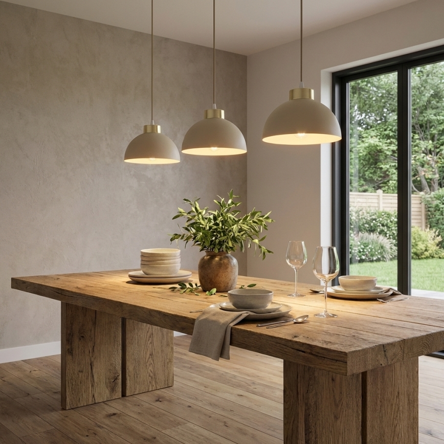 Brilagi - Riippuvalaisin johdolla MOON 1xE27/60W/230V Ø 18 cm beige/kultainen