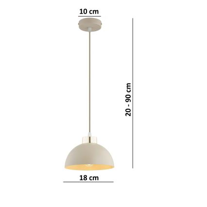 Brilagi - Riippuvalaisin johdolla MOON 1xE27/60W/230V Ø 18 cm beige/kultainen
