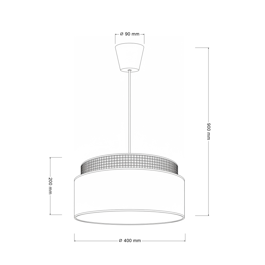 Brilagi - Riippuvalaisin johdolla PADOVA 1xE27/60W/230V halkaisija 40 cm kermanvärinen