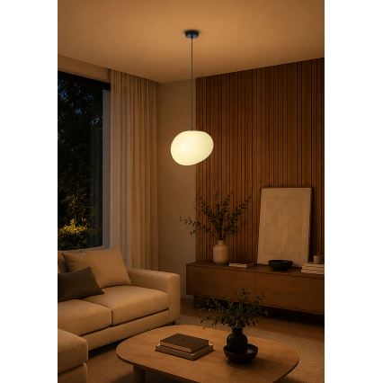 BRILAGI - Riippuvalaisin johdolla PEBBLES 1xE27/40W/230V halkaisija 30 cm musta