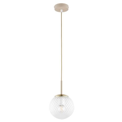 Brilagi - Riippuvalaisin johdolla STELLA 1xE27/60W/230V, halkaisija 15 cm, beige/kulta