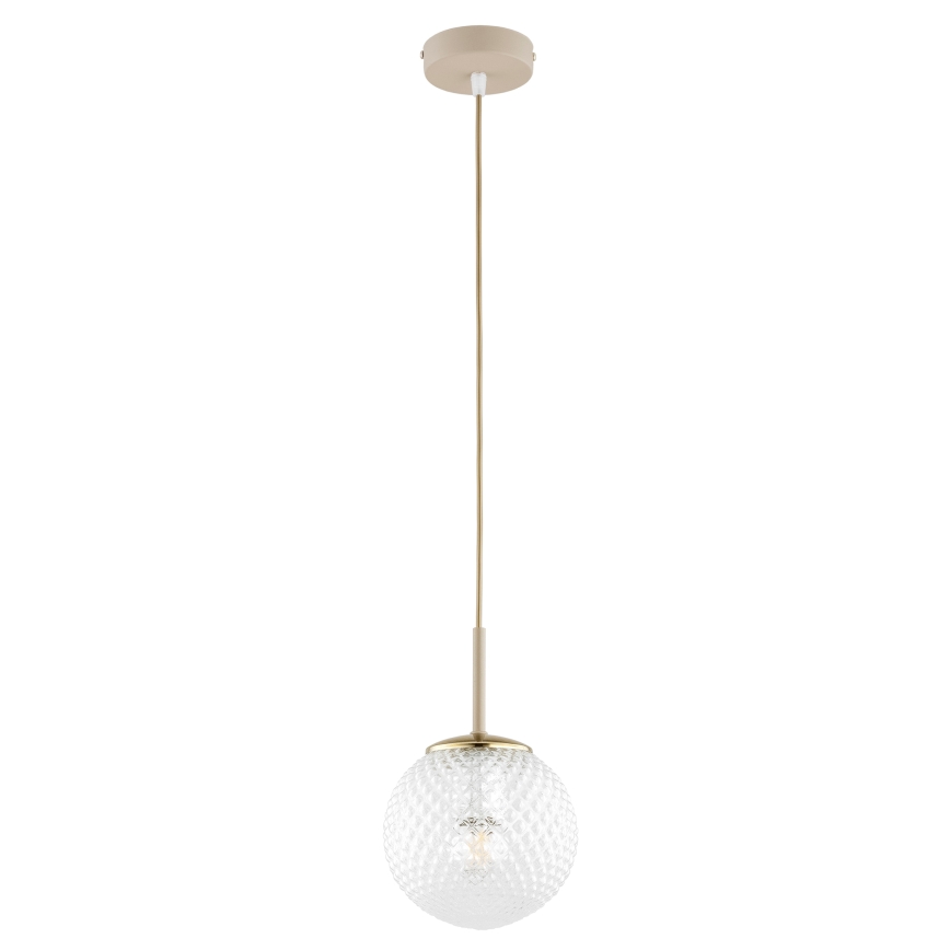 Brilagi - Riippuvalaisin johdolla STELLA 1xE27/60W/230V, halkaisija 15 cm, beige/kulta