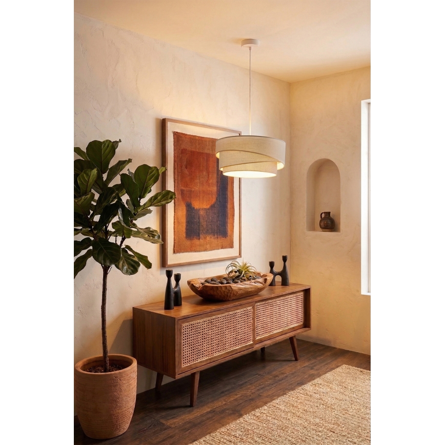 Brilagi - Riippuvalaisin kaapelilla ARROW 1xE27/60W/230V halkaisija 45 cm beige