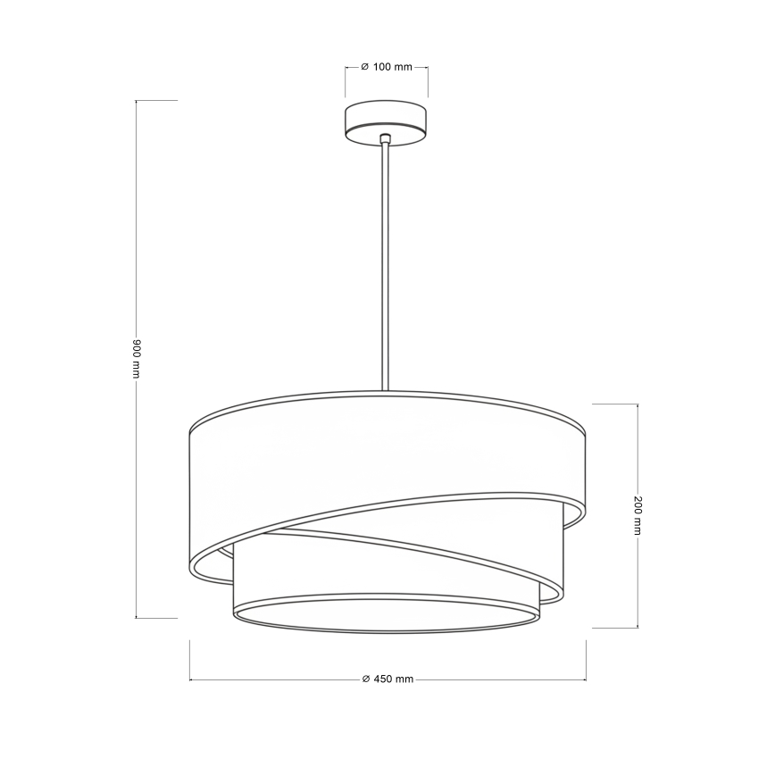 Brilagi - Riippuvalaisin kaapelilla ARROW 1xE27/60W/230V halkaisija 45 cm beige