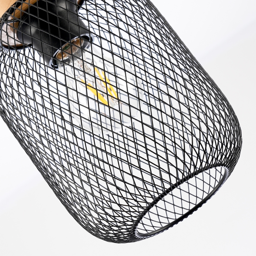 Brilagi - Riippuvalaisin kaapelilla BASKLITE 1xE27/15W/230V puu/musta