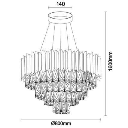 Brilagi - Riippuvalaisin kaapelilla CARLOS 11xE14/40W/230V halkaisija 80 cm