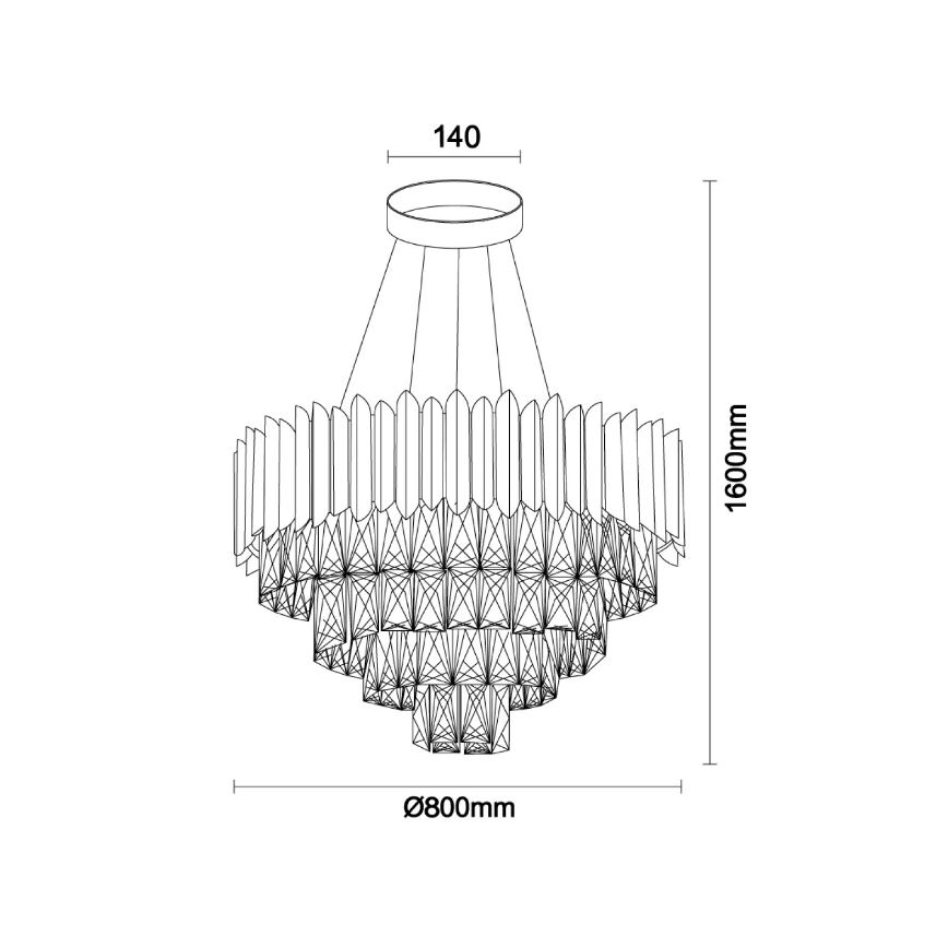 Brilagi - Riippuvalaisin kaapelilla CARLOS 11xE14/40W/230V halkaisija 80 cm