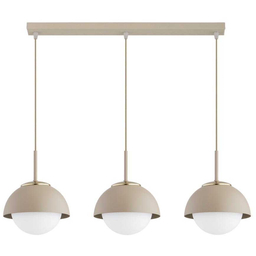 Brilagi - Riippuvalaisin kaapelilla COSMO 3xE27/60W/230V beige/kulta