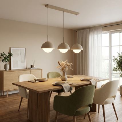 Brilagi - Riippuvalaisin kaapelilla COSMO 3xE27/60W/230V beige/kulta