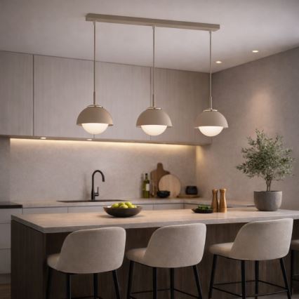 Brilagi - Riippuvalaisin kaapelilla COSMO 3xE27/60W/230V beige/kulta