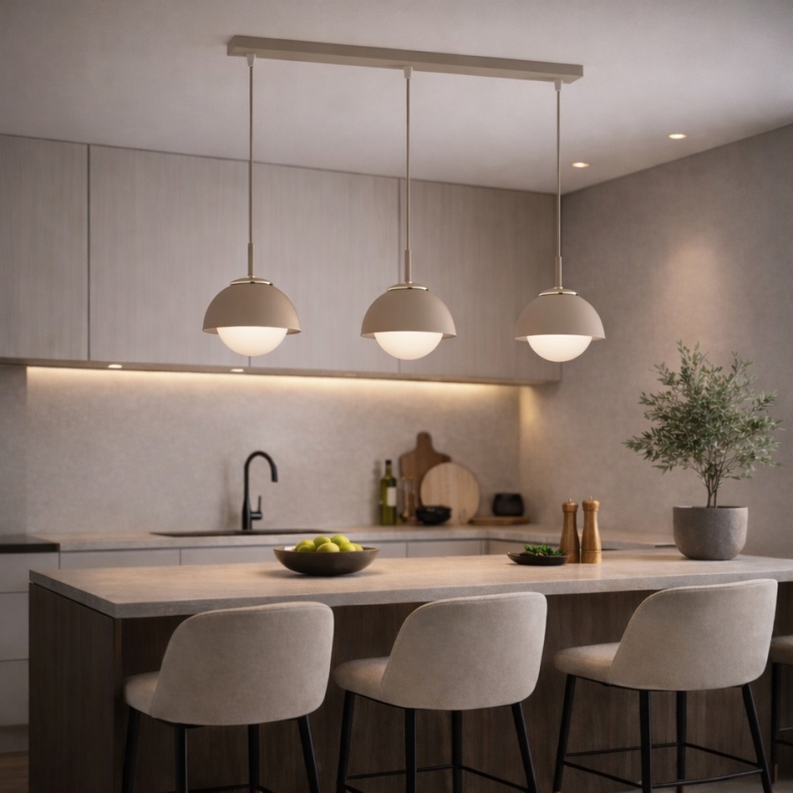 Brilagi - Riippuvalaisin kaapelilla COSMO 3xE27/60W/230V beige/kulta